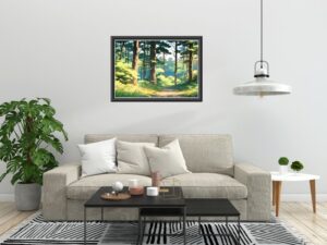 Sunlit Forest Path Anime Wall Art Print #4 (Instant Download)